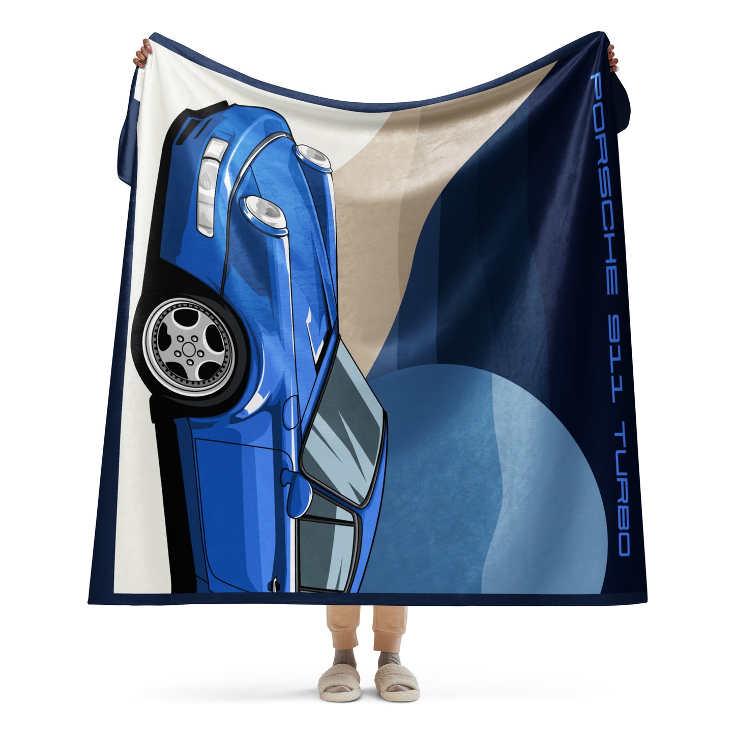 Porsche 964 Turbo Sherpa Throw Blanket - Classic Car Decor - Luxury Home Accent – Throw Blanket (view 3)