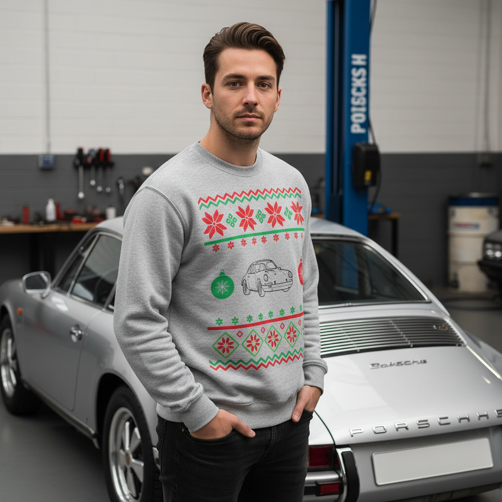 Porsche 911 Ugly Sweater - Holiday Fashion for Car Enthusiasts!